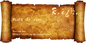 Ruff Áron névjegykártya